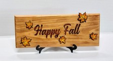FALL/AUTUMN SIGN. ARTS AND CRAFTS. NEW, HANDCRAFTED SOLID WOOD PLAQUE WITH STAND