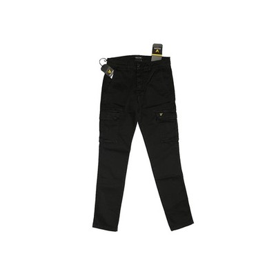 Lyle & Scott Cargo Hose Jet Black Herren Taschen Logo Schwarz Gr. W30 Baumwolle