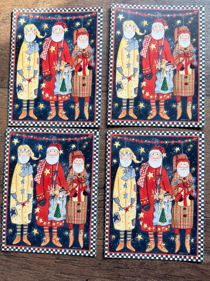 31 vtg Lang Christmas Card Lot Angels Santa Children Folk Art 1990’s - Image 2 of 4