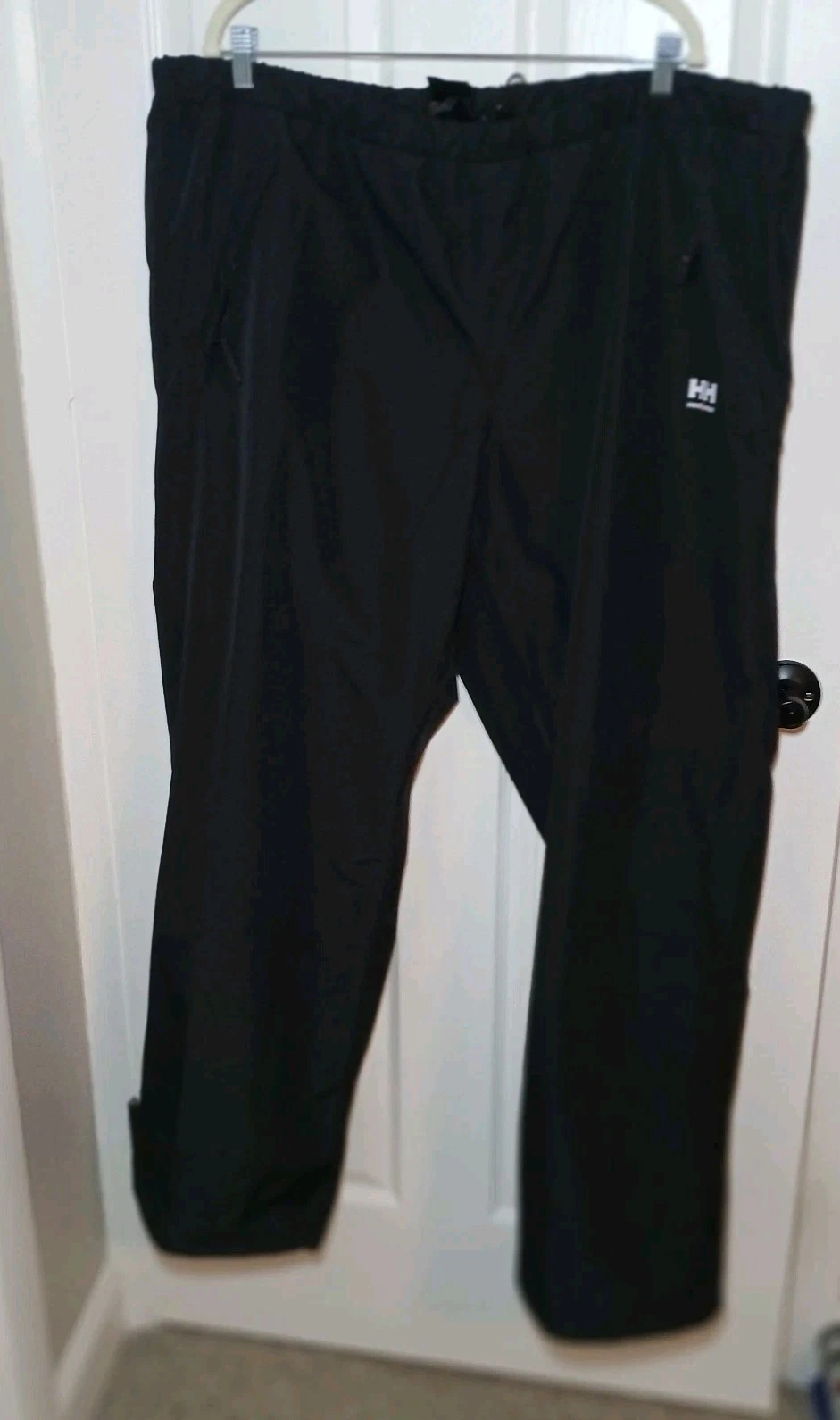 Men's Helly Hansen Seven J Black Waterproof Rain Pants Black Pull On Size 3XL