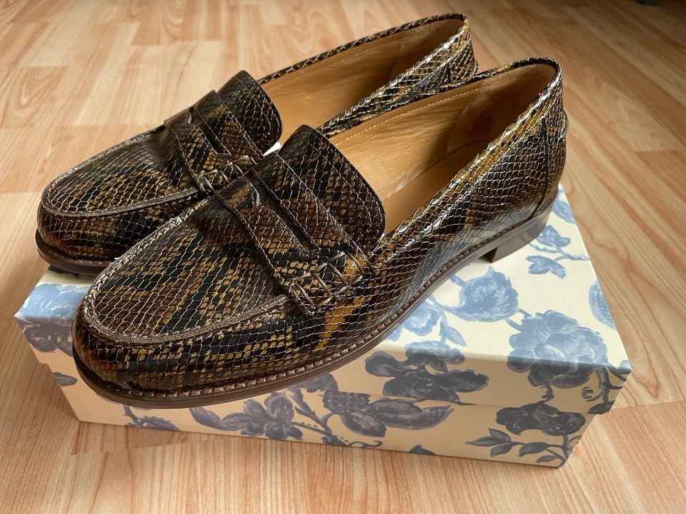 SÉZANE loafers Andrew dunkelbraun python Schlange EU 40 Slipper elegant wie neu - Bild 4 von 4