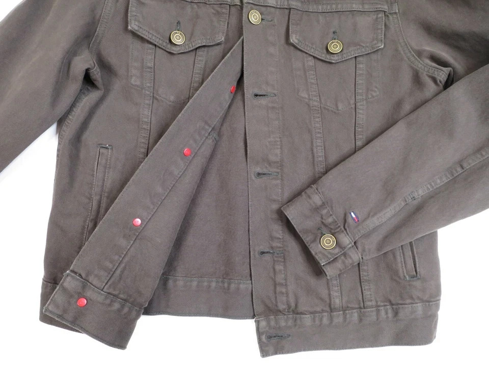 New TOMMY HILFIGER Mens Black Denim Jean Button Jacket $129.00 XXL 2XL thumbnail 5