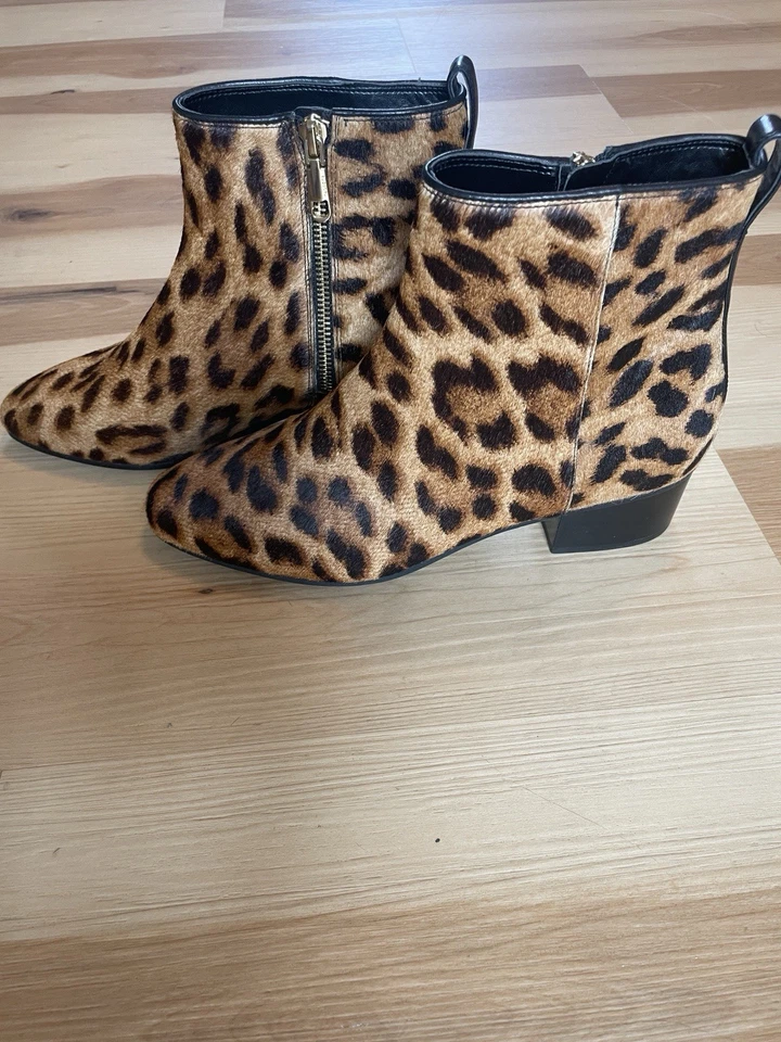 Nuevas botas para mujer Talbot pelo de becerro estampado de leopardo talla 8M tacón bloque sin caja Foto 3 de 4