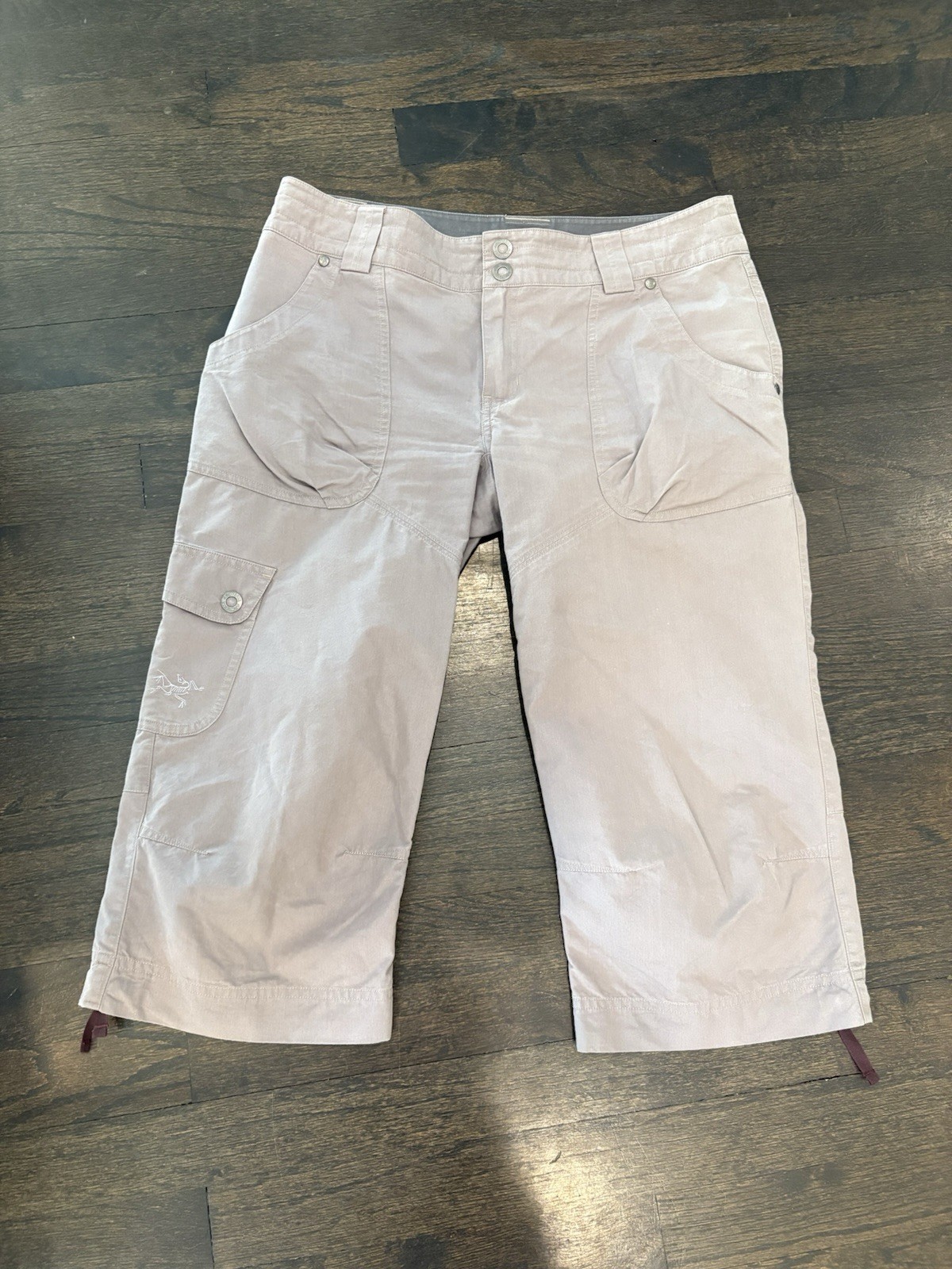 Arc'teryx Parapet Capri Khaki Pantalone Cropped Donna Tg 8 Cotone Elasticizzato Us intime Ottimeioni