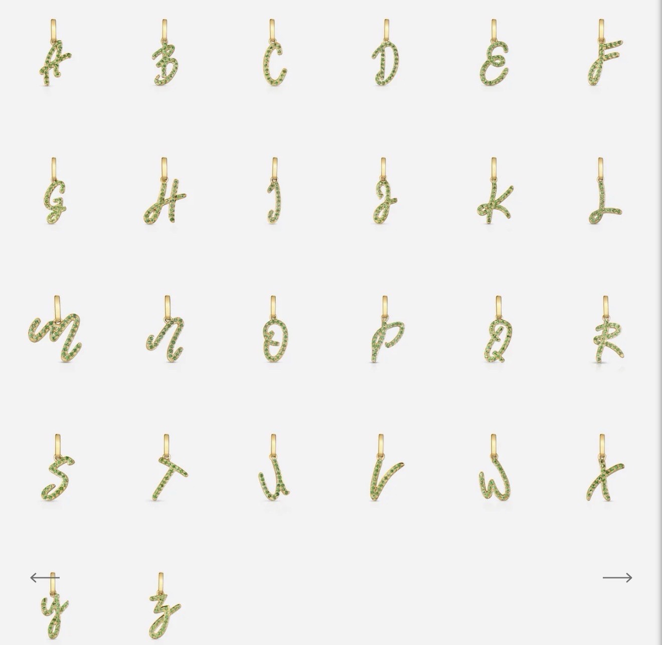 Ring Concierge Gemstone Script Initial Pendant R … - image 1