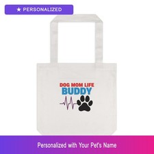 Custom Dog Mom Tote Bag Personalized Pet Name Cotton Canvas Pet Easter Gift