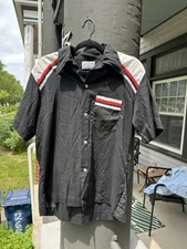 70s Vintage Chain Stitch Hilton Bowling Shirt Men’s Size Large Black