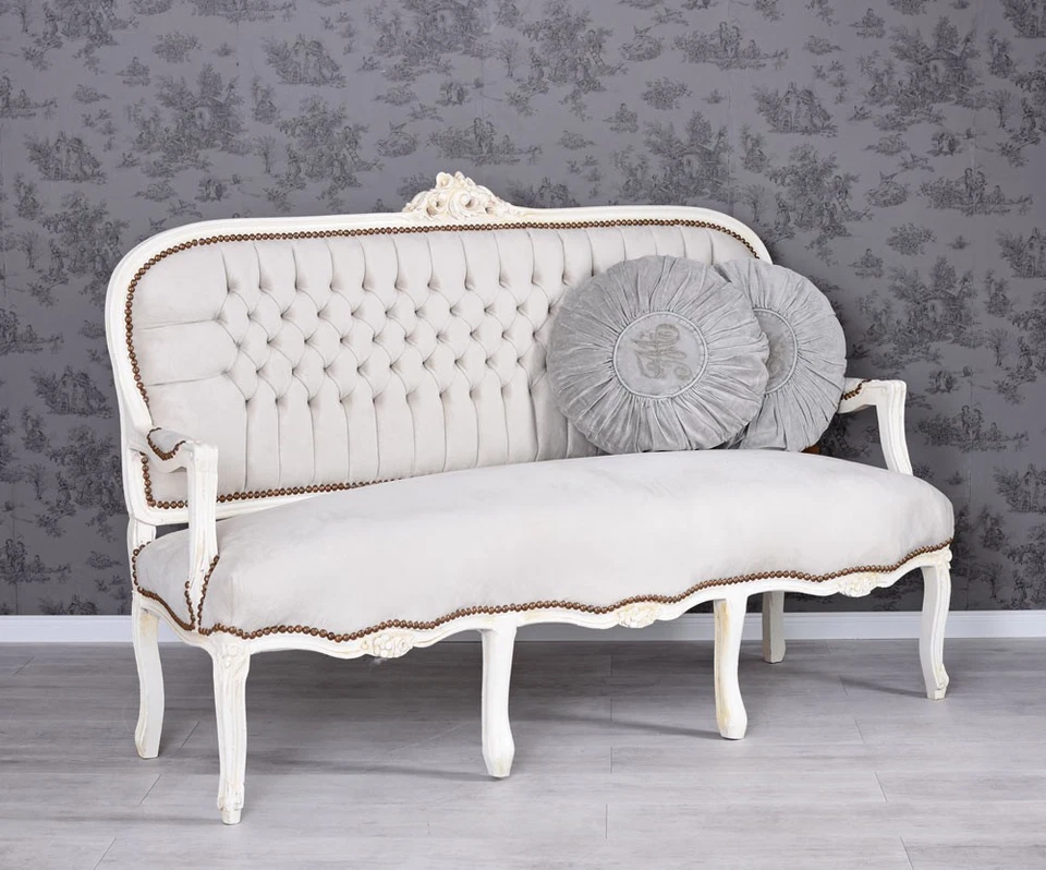 Samtsofa Sofa Rokoko Couch Antik Barocksofa Sitzbank Bank Polsterbank Sofabank - Bild 3 von 4