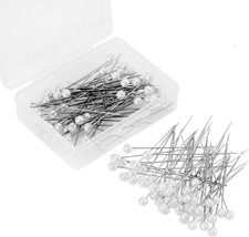 200 Pieces Pearl Head Pins 2.6 Inch Corsage Boutonniere Pins Floral Wedding Stra