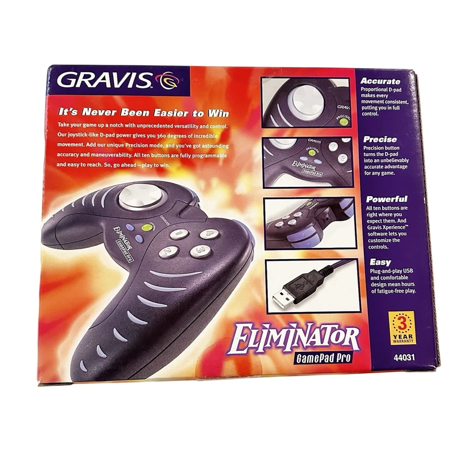 Gravis Eliminator GamePad Pro Plug and Play USB 44031 cLcontroller NEW IN BOX - Image 4 of 4