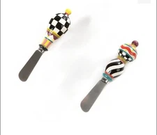 Mackenzie Childs Knife Spreader Jubilee Canape Set of 2 New