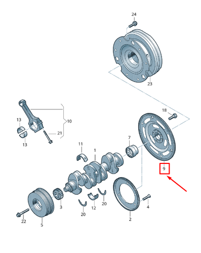 AUDI Q5 FY Disque d'embrayage 06H105323AD NOUVEAU ORIGINE - Photo 1/2