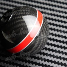 REAL CARBON FIBER UNIVERSAL BALL MANUAL MT GEAR SHIFTER KNOB W/RED STRIPE