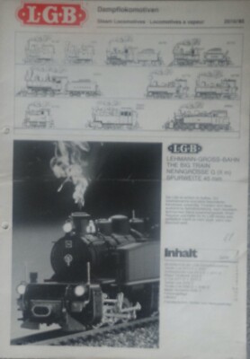 LGB    2010/85   (Spur G)   Broschüre  LGB Dampflokomotiven - 1986