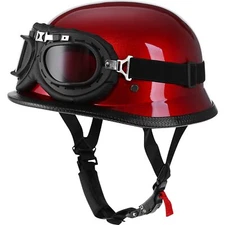 Helmet Half Shell German Motorcycle Helmet With Cycling Glasses Dot Approved
