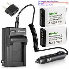 Kastar Battery AC Travel Charger for Canon LP-E17 LPE17 Canon Rebel T7i T6s T6i