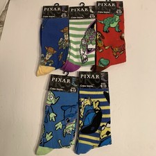 New 5-pack Disney Pixar Toy Story Adult Crew Socks, Multi Color Size 9-13
