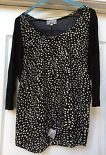 Baraschi Anthropologie Womens Black and White Jersey Shirt Top , Size S
