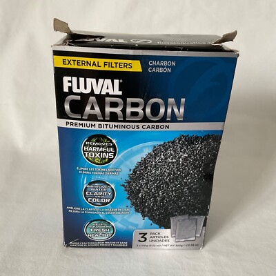 FLUVAL CARBON EXTERNAL FILTERS 3 PACK 3 X 100G open box sealed packs