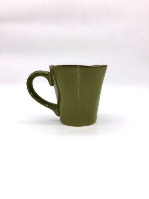 Pier 1 Ceramic Elemental Earthenware 16oz Coffee Mug Artisan Moss Green Farm