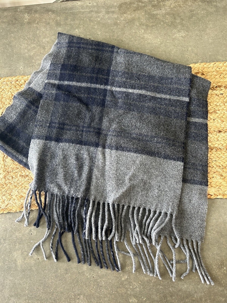 Italian Woollen Treasures Made in Italy 100% LambsWool Scarf Blue