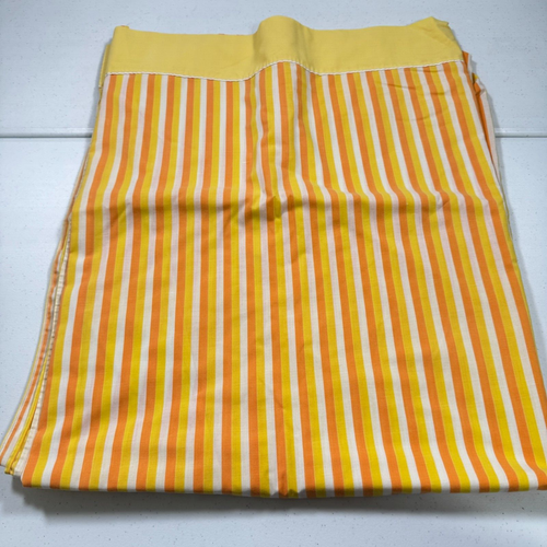 vintage dan river flat sheet king orange yellow stripes blend no iron muslin