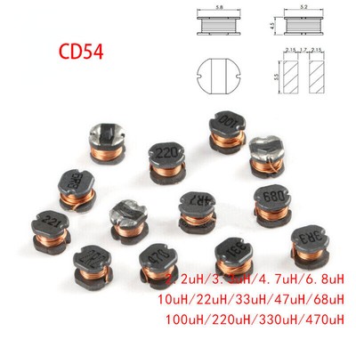 SMD/SMT Chip Power Inductor CD54 Wrap Coil Inductance 2.2 4.7 10 22 47 100 220UH