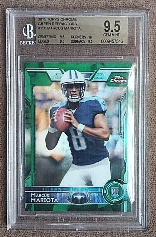 2015 Topps Chrome Marcus Mariota Green Refractor RC Rookie #150 BGS 9.5 Gem Mint