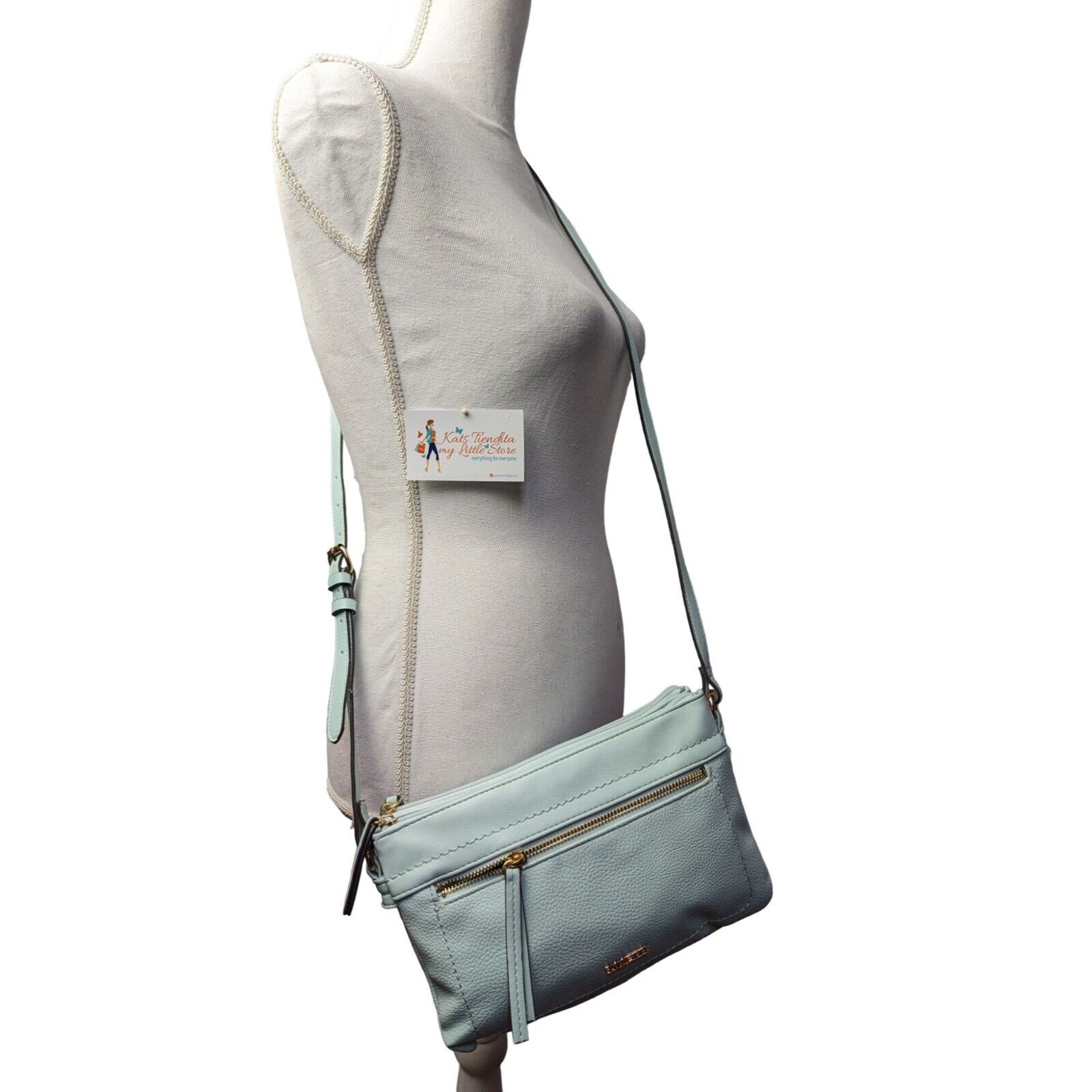 Rosetti Cassie Small Solid Crossbody Bag Purse Polyvinyl Aqua NWT