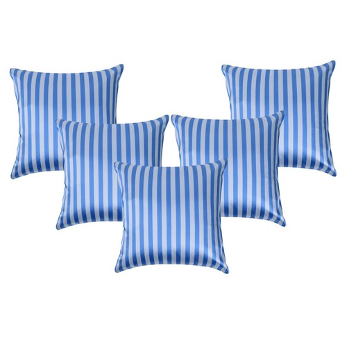 Cushion Cover Home Decorative Pillow Covers Soft Satin Striped Throw Pillows 5Pc - Picture 62 of 135