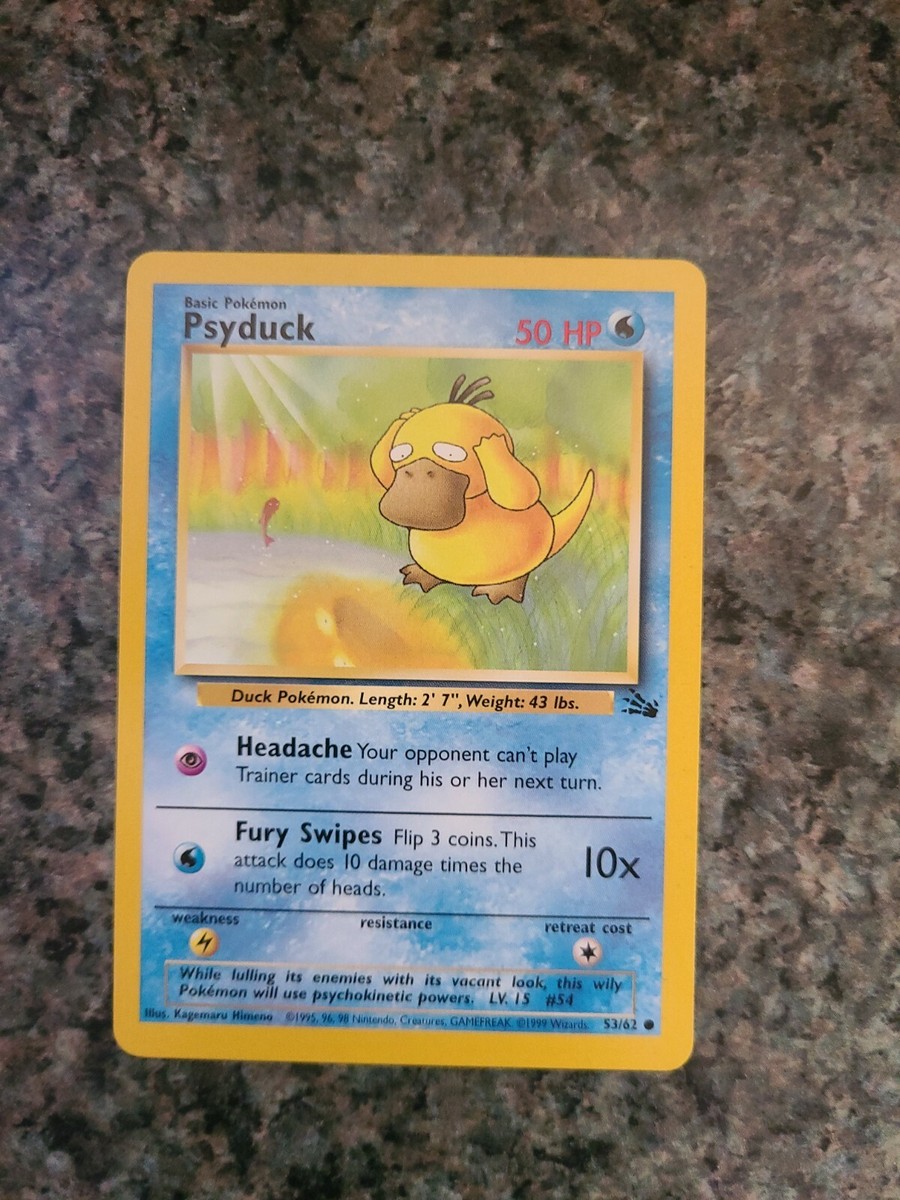 【ARS AU 真贋鑑定】英語版コダック Psyduck 53/62 PSYDUCK Fossil Set 53/62 Pokemon Card Unlimited NM-Mint Ships Fast