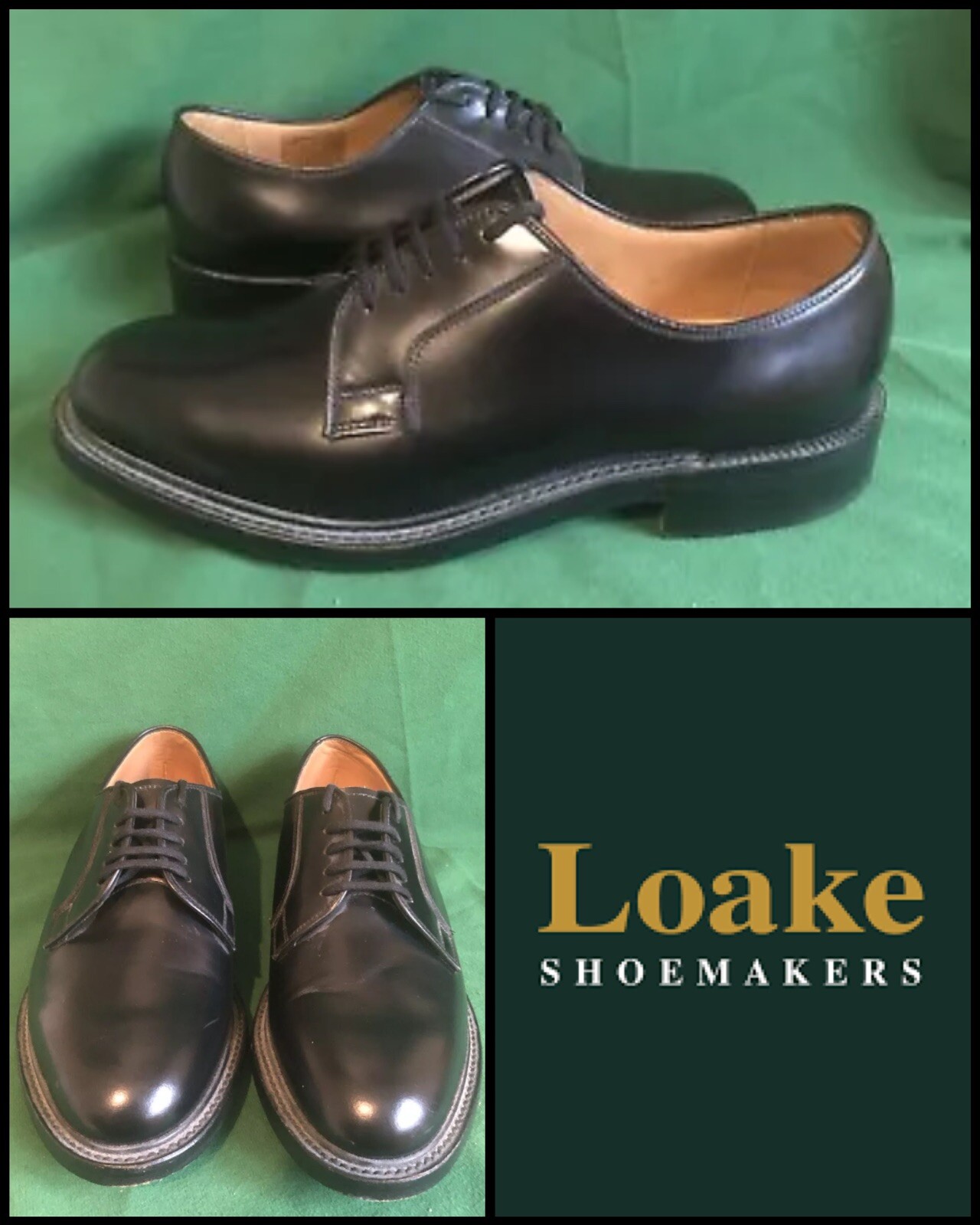 SAOLA Prezzo consigliato £ 250: LOAKE: 771B: scarpe derby in pelle nera: buone condizioni: Regno Unito 6 5