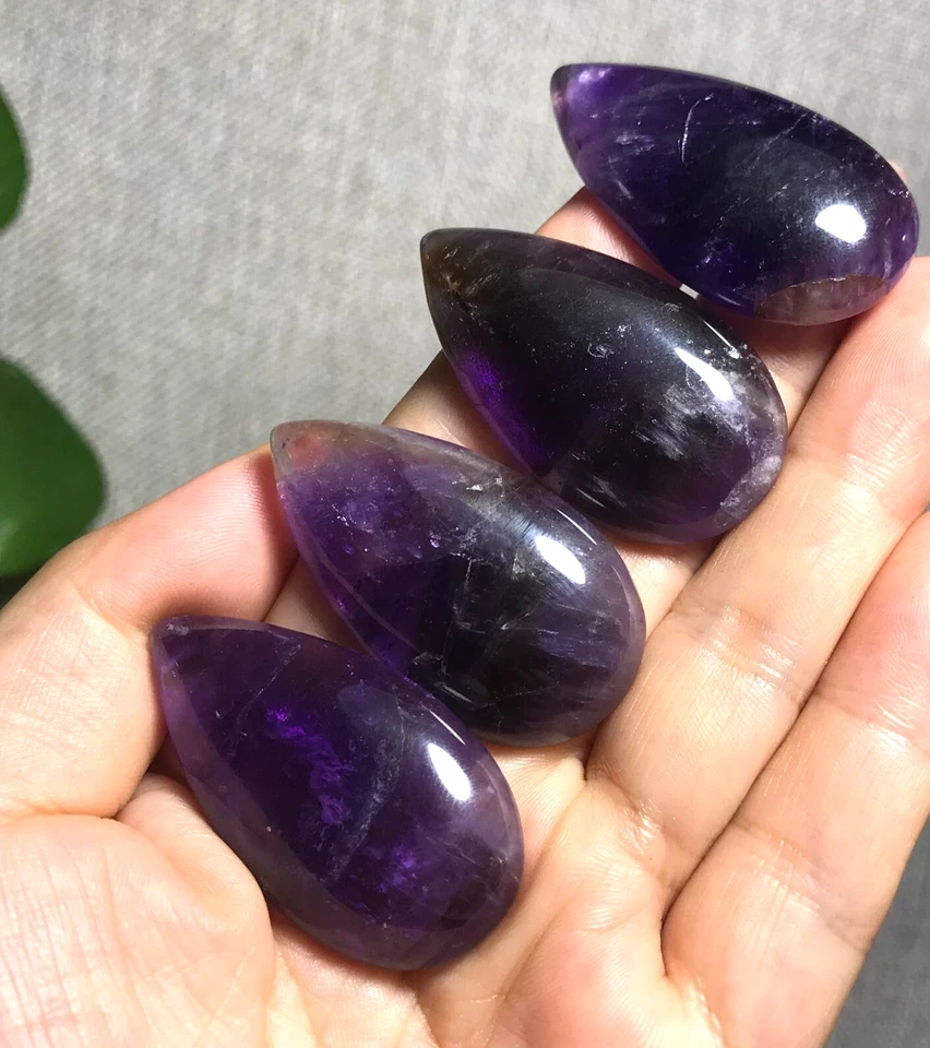 4 piezas 48g 42x23x6mm Amatista Natural Gotas Agua Colgante Piedras Preciosas 02 Foto 4 de 4