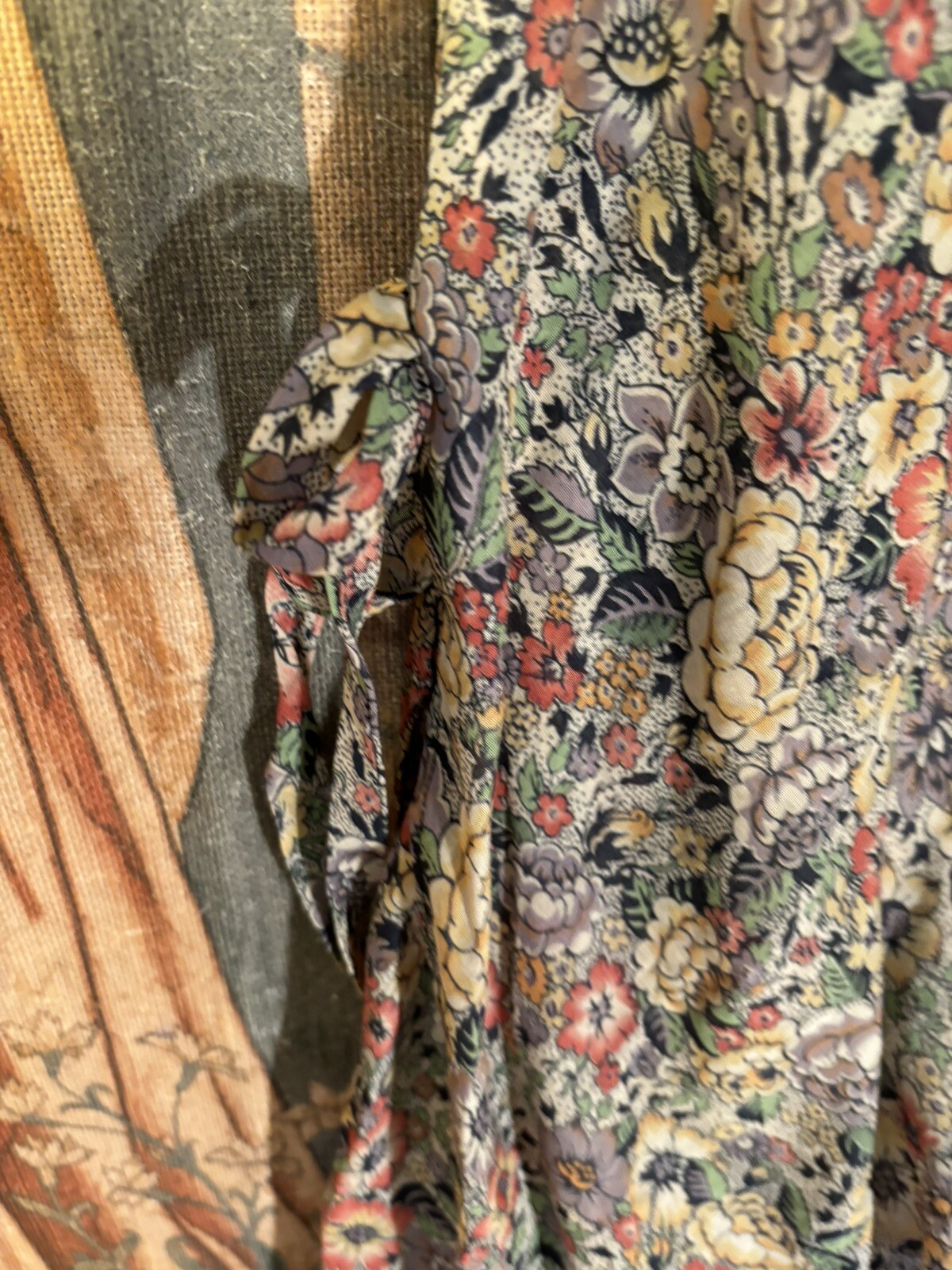 Liberty Fabric Hildebrand Tabard Dress 36bx43lgth. Unusual. Vintage 70