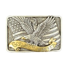 Nocona God Bless America Eagle Buckle 37015