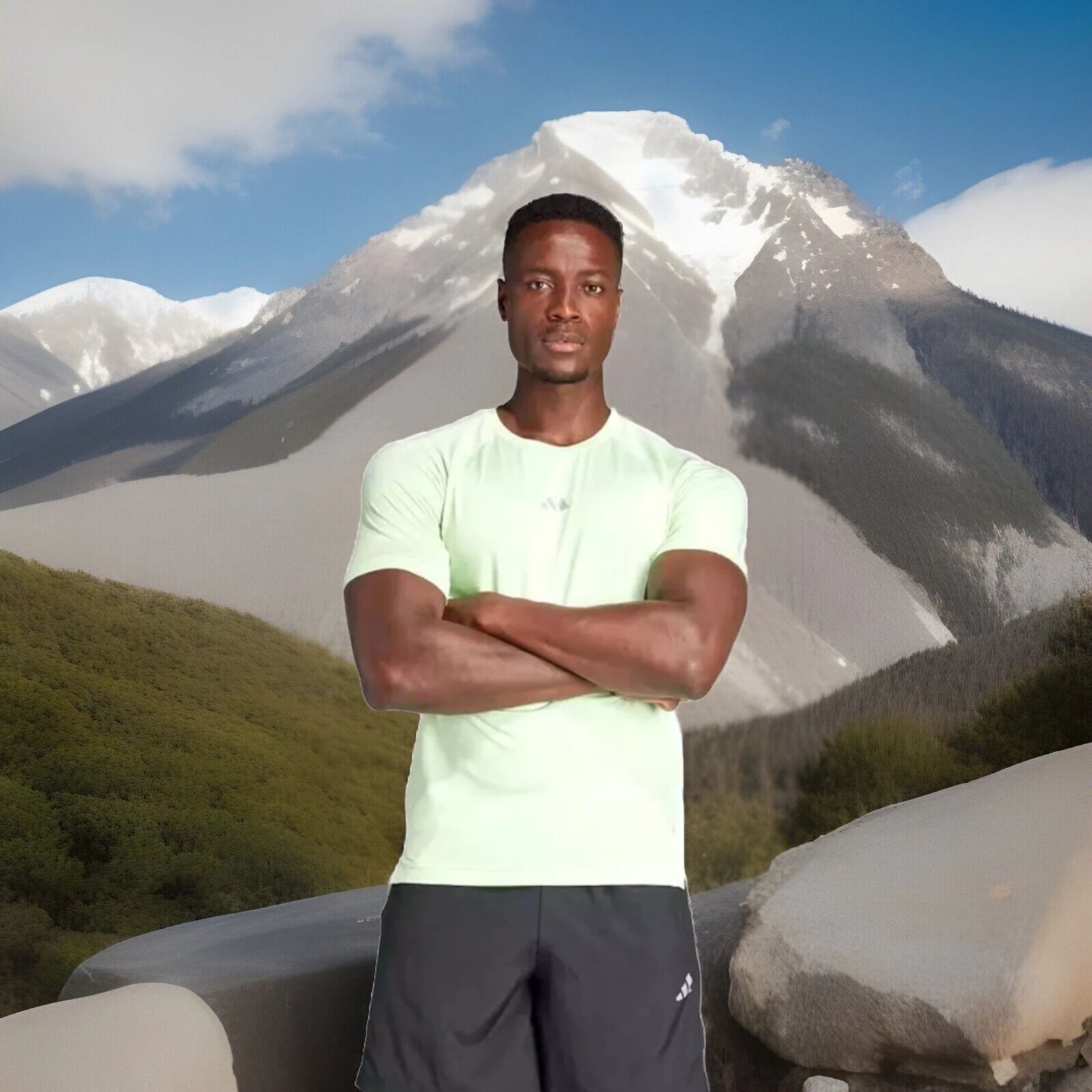 Adidas Sz L Men's Gym + Training Tee Laser Cut Ventilation Green IR5874 $40