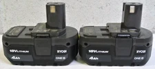 (Lot of 2) RYOBI LITHIUM-Ion ONE+ 18V 4Ah Battery PBP005
