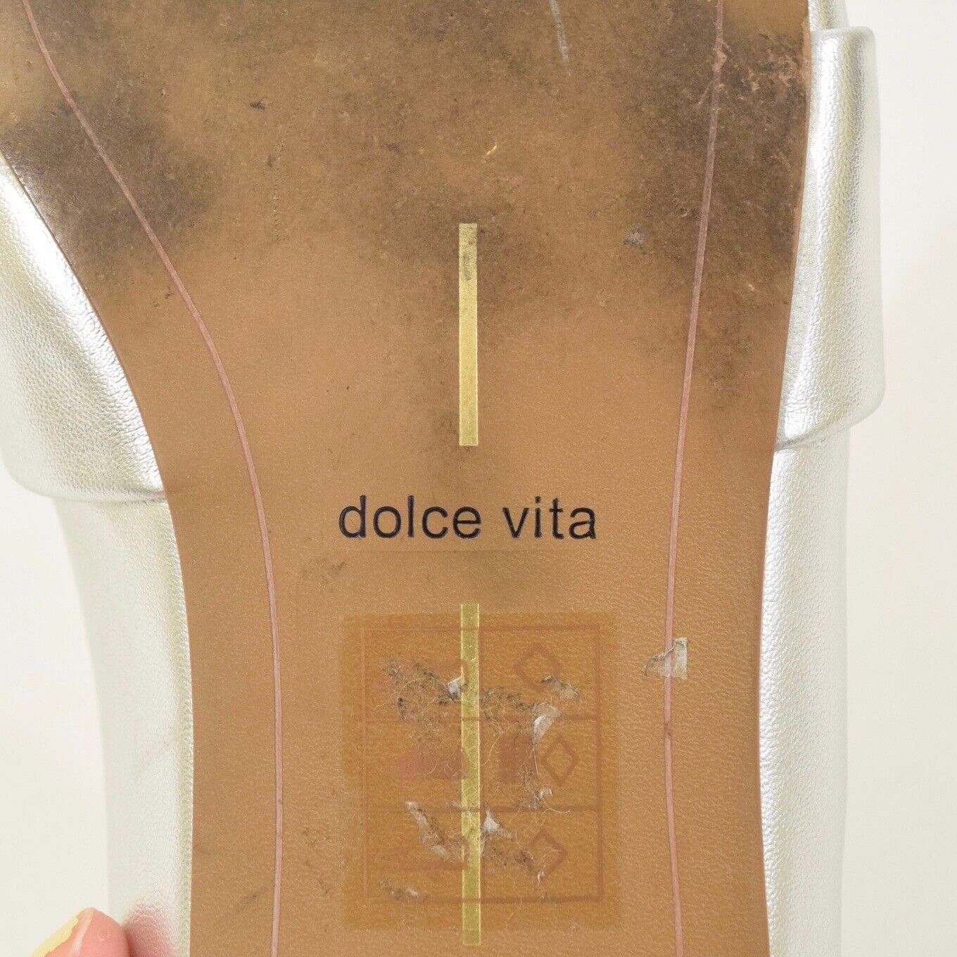 Dolce Vita Flats 8.5 Metallic Silver Vegan Leathe… - image 8