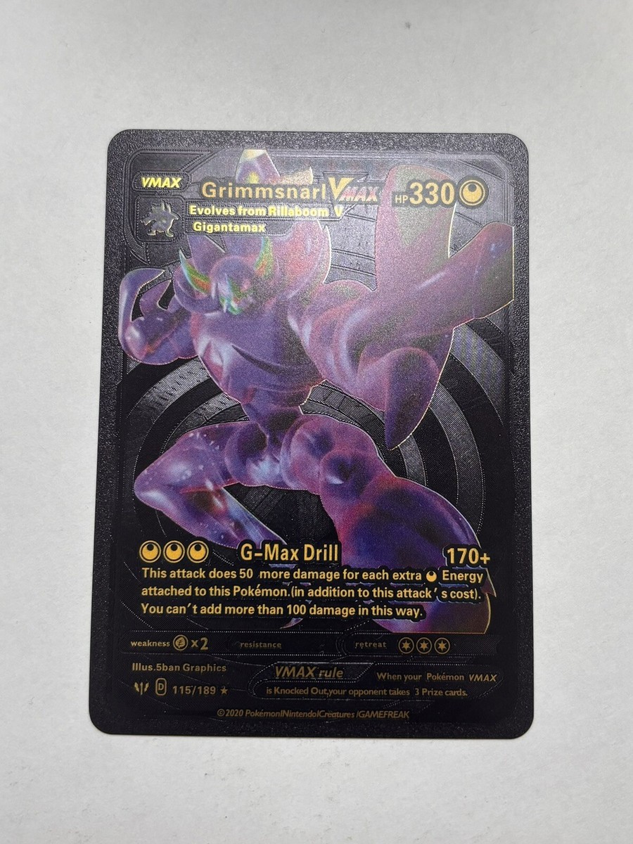 Pokemon Grimmsnarl VMAX 330HP Black Foil Card 115/189 NM | eBay