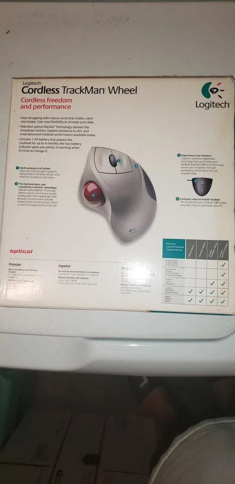 Logitech Mouse Cordless TrackMan Wheel Brand New!! - Image 2 of 2