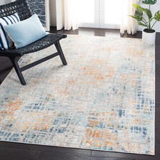 Safavieh Power Loomed Aria Collection Rust / Blue Area Rugs - ARA587P