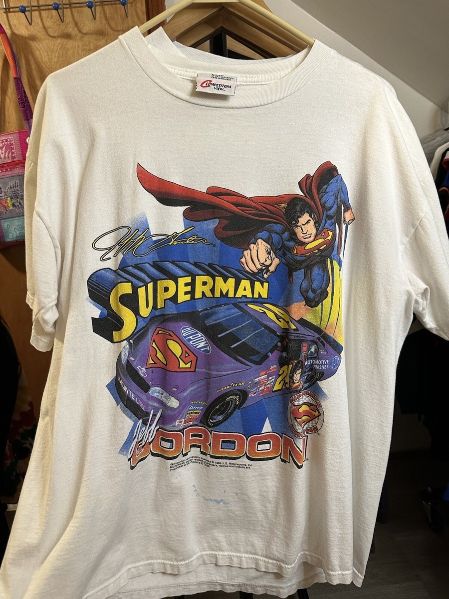 Vtg NWT 1999 NASCAR 90s Jeff Gordon Superman T-shirt Mens XL  