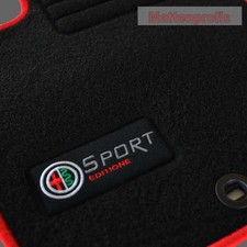 Velours Edition Logo Fußmatten Alfa Romeo 156 SW Kombi ab Bj.1997 - 2006 rot