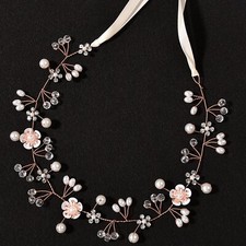 KAYZON Flower Girl Hair Accessory - Princess Headpiece with Pearl Headband fo...