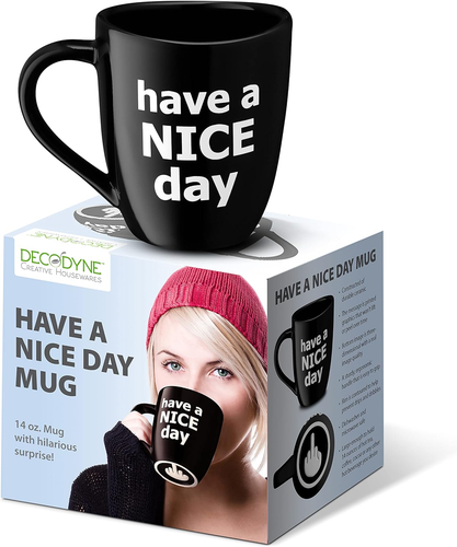 Taza de café divertida Have a Nice Day, regalos de elefante blanco para adultos, regalos de mordaza para - Imagen 4 de 12