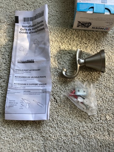 NEW Moen MY4803BN Tiffin Robe Hook, Metal, Brushed Nickel - Bild 4 von 5