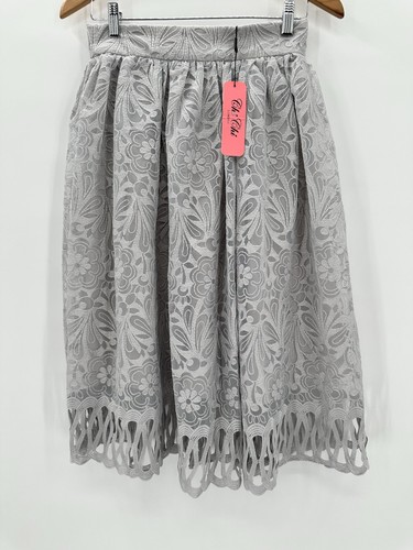Chi Chi London Chi Chi Nova Skirt Gray Lace Lined Women’s Size UK 10 US 6 NEW