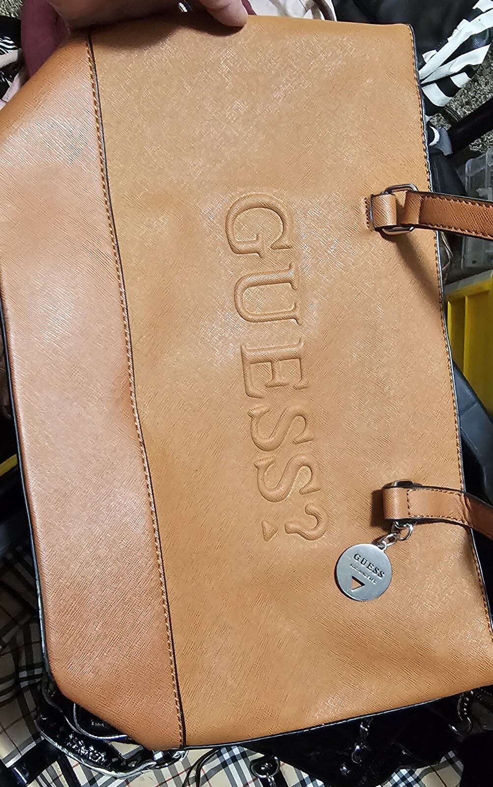 guess handbag brown leather purse vintage - image 1