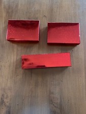 Lot 3 NEW Small Shiny Red Gift Jewelry Boxes w/ Removable Soft Fabric Liner