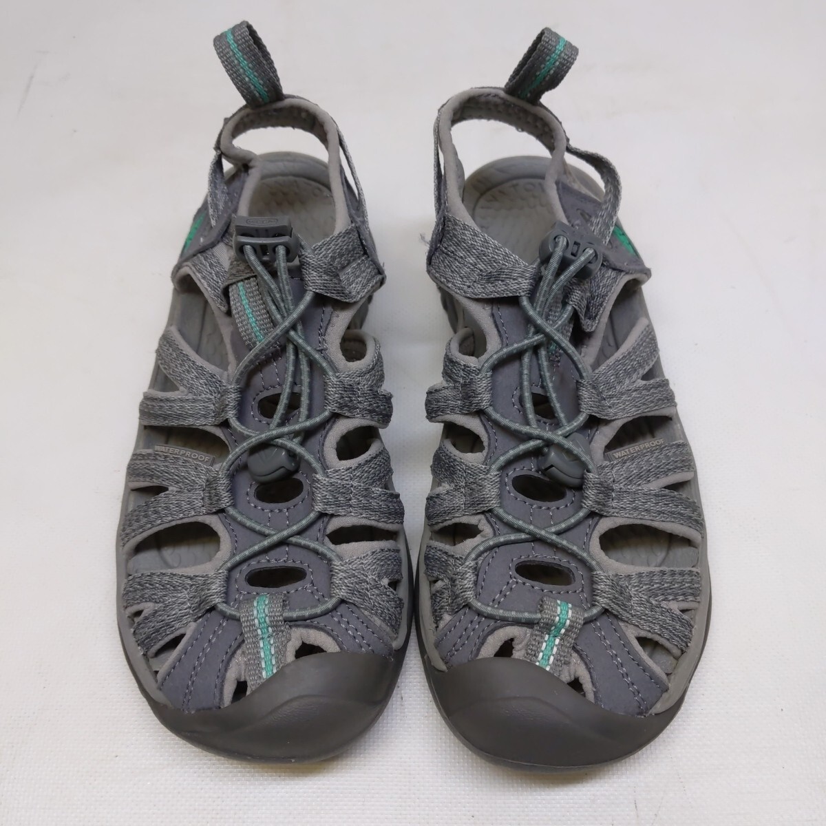Sandali sportivi KEEN 5 5 $120 Whisper grigio verde punta chiusa